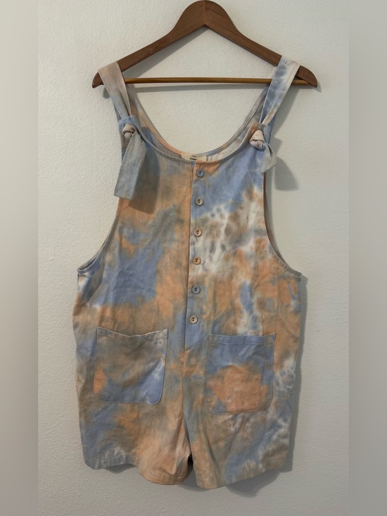 entro Pants - Entro Tie Dye Shorts Romper Pockets Cotton Artsy Boho Hippie Summer NWT L *Read